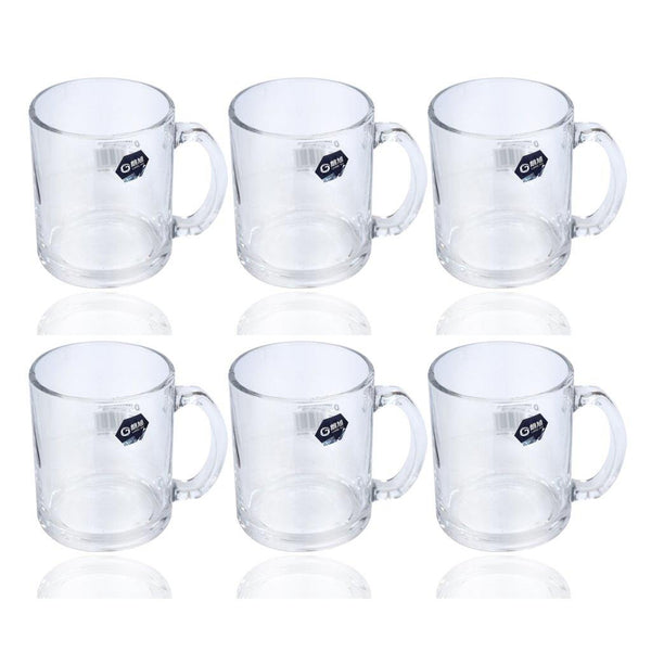 Premium Lead Free Glass Tea Cup Set of 6 pcs 390 ml