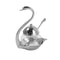 Stainless Steel Silver Swan Condiment Jar with Spoon - 15.5 cm - Classic Homeware and Gifts.