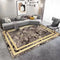Cardoso Thunder Art Design Machine Woven Indoor Area Rug Carpet Velvet Brown with Metallic Gold Design Border 200*300 cm