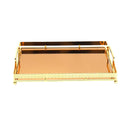 Deco Gold Rectangle Mirror Base Serving Tray Set of 2 Pcs 30*40, 22*36 cm