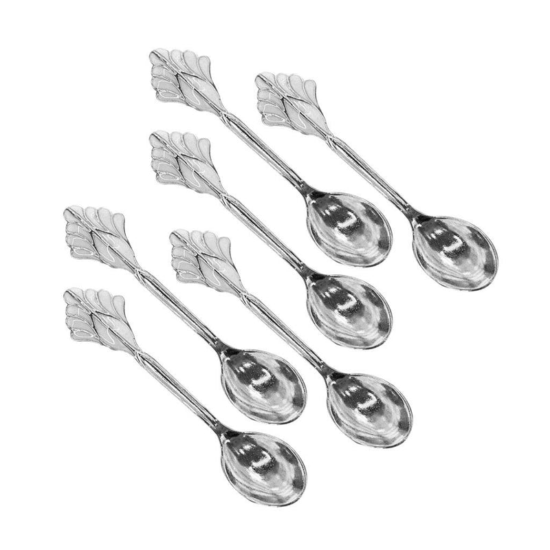 Stainless Steel Silver Swan Spoon Set Cutlery Holder Set of 6 PCs 15 cm