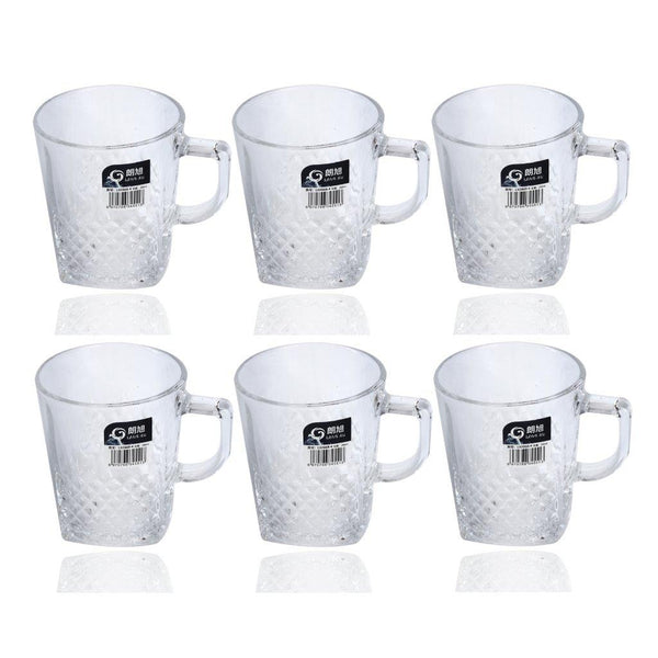 Premium Lead Free Glass Tea Cup Set of 6 pcs 268 ml