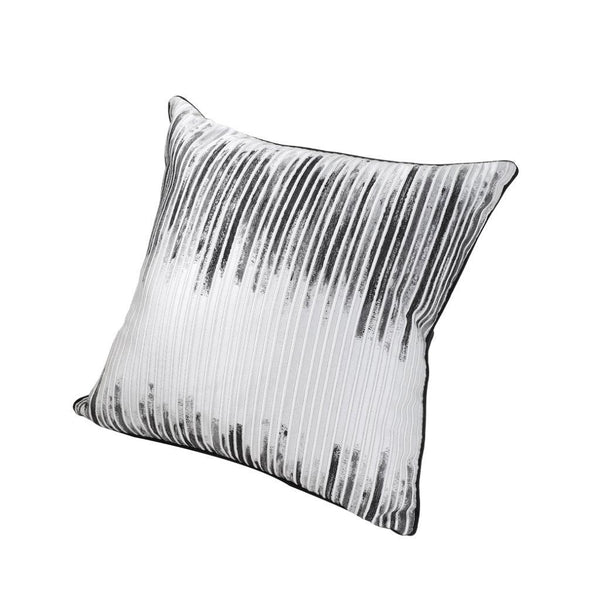 Modern Decorative Silver Black Lines Print Cushion Cover Pillowcase 50*50 cm