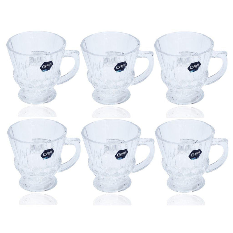 Premium Lead Free Glass Tea Cup Set of 6 pcs 140 ml