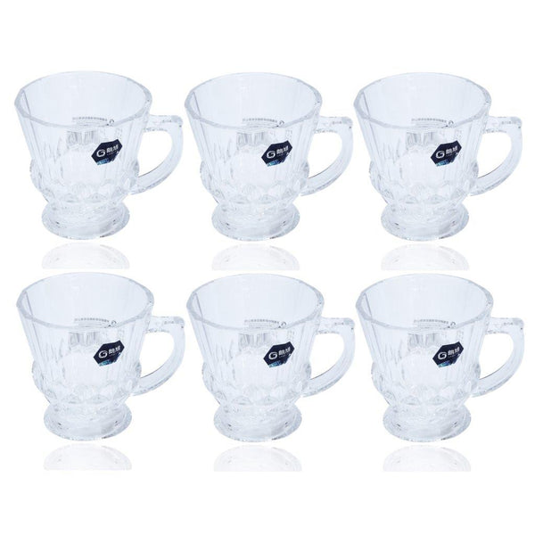 Premium Lead Free Glass Tea Cup Set of 6 pcs 140 ml