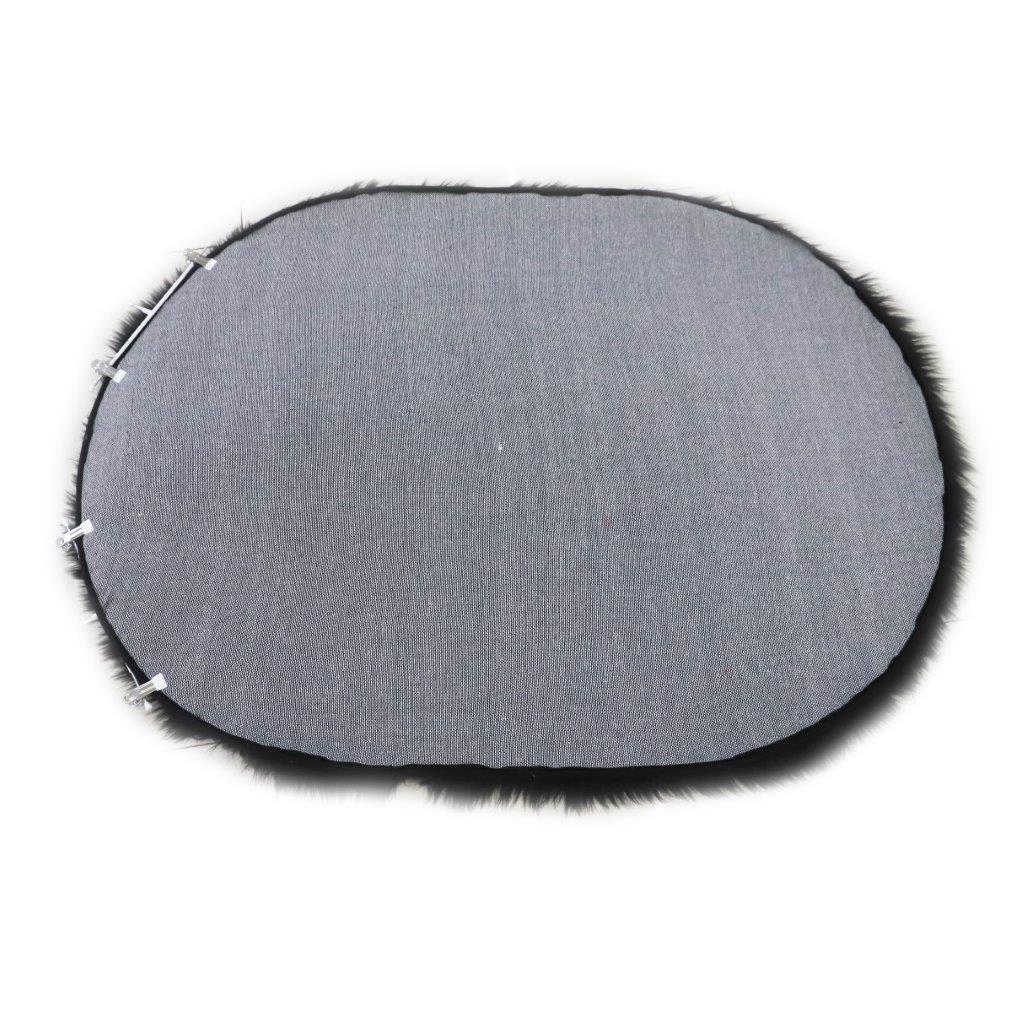 Fluffy Super Soft Black White Design Non Slip Waterproof Floor Mat 90*110 cm