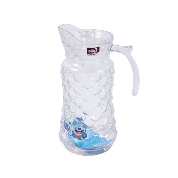 Clear Glass Water and Beverage Jug with Cups Set