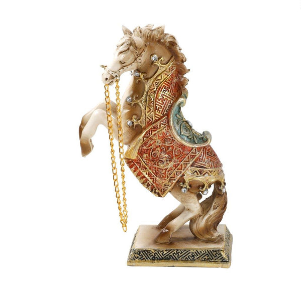 Sculpture Statue Resin Figurine Horse Deco Metallic Gold Color 18*7*25 cm