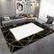 European Modern Black Marble Machine Woven Indoor Area Rug Carpet with Chevron Gold Geometric Lines Border 200*300 cm