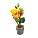 Realistic Touch Artificial Sunflower Flower Deco Pot Abstract Home Print 8*7*28 cm