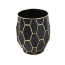 Home Decor Black Bronze Metal Craft Urn Pot Shape Vase Flower Vase Set of 2 Pcs 18.5*26.5/25*33.5 cm