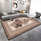 Contemporary Geometric Medallion Machine Woven Indoor Area Rug Carpet Matte Brown with Embroidery Border 160*230 cm