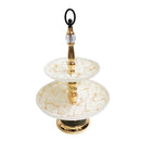 Luxury Decor Glass Cake Stand Fruit Platter 3 Tier Mosaic Gold 31*48 cm