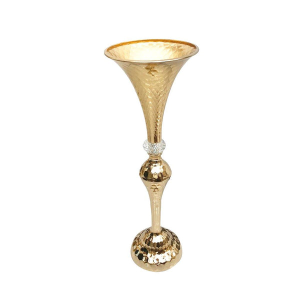 Satin Gold Elegant Metal Flower Vase Wedding Table Centrepiece 45*14.5 cm
