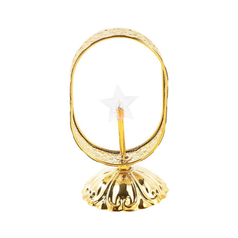 Decorative Ramadan Arabic Style Gold Metal Lantern Battery Operated Lamp 8*14 cm