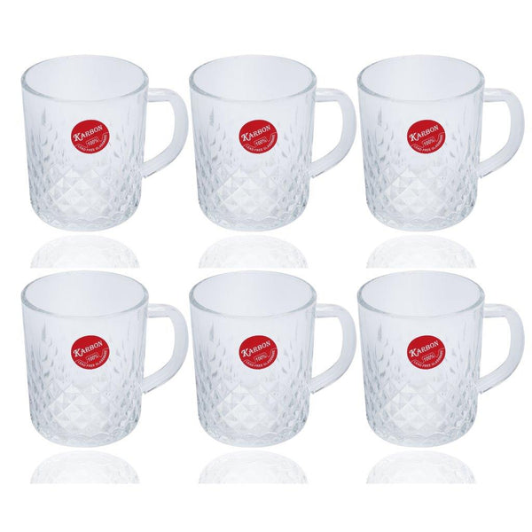 Premium Lead Free Glass Tea Cup Set of 6 pcs 230 ml