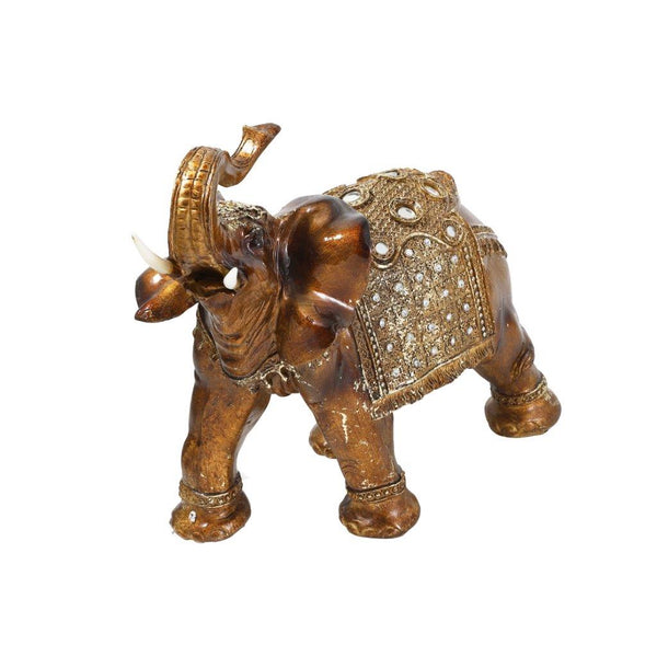 Sculpture Statue Resin Figurine Elephant Metallic Brown Colour 33*30 cm