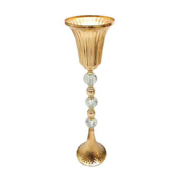 Satin Gold Elegant Metal Flower Vase Wedding Table Centrepiece 62*15 cm