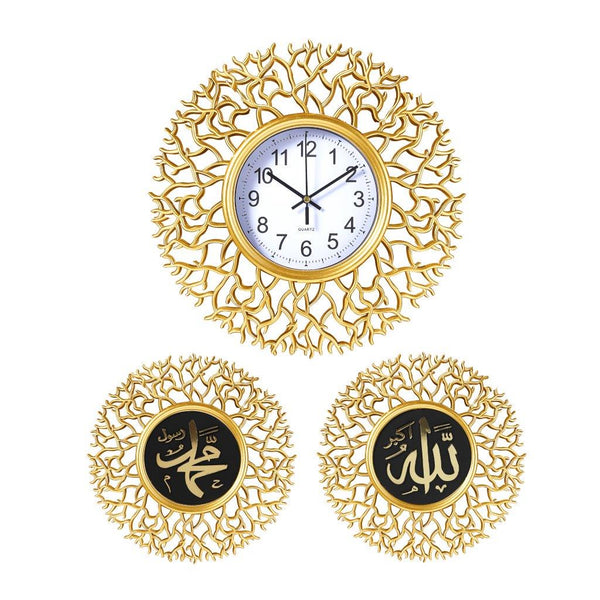 Decorative Artistic Wall Clock with Islamic Wall Deco - 51*58 cm - Classic Homeware & Gifts
