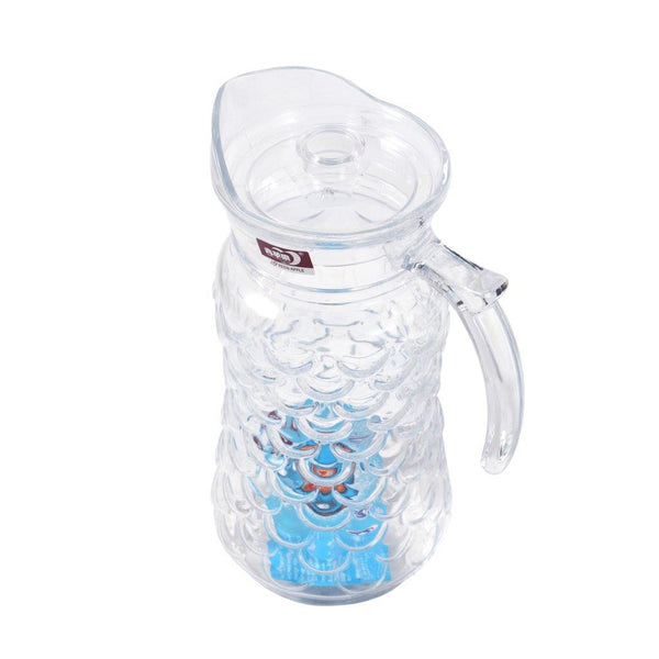 Clear Glass Water and Beverage Jug with Cups Set