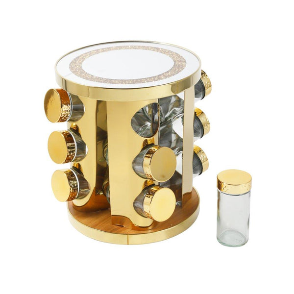 Revolving Spice Rack Spice and Herb Carousel Set of 12 Pcs 22*19 cm