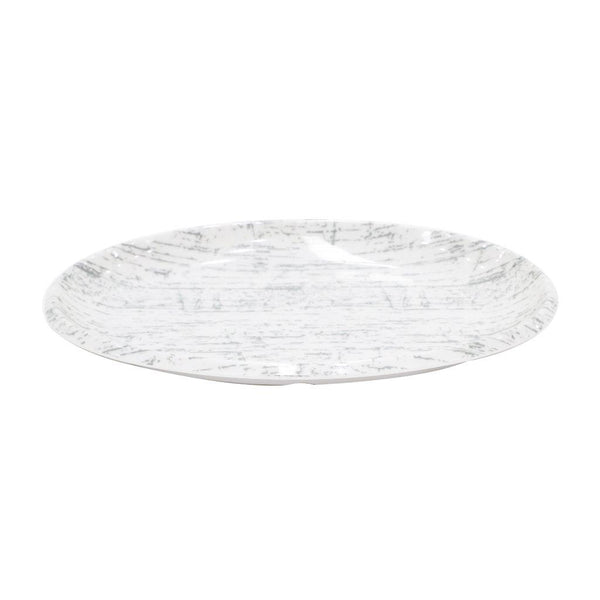 Melamine Serveware Dinnerware Oval Plate Plain White 16 inch