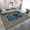 Alonso Modern Artistic Design Machine Woven Indoor Area Rug Carpet Turquoise with Embroidery Frame Border 200*300 cm