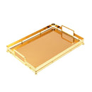 Deco Gold Rectangle Mirror Base Serving Tray Set of 2 Pcs 30*40, 22*36 cm