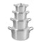 Aluminum Deep Stockpot Heavy Base Casserole with Lid Set of 7 Pcs