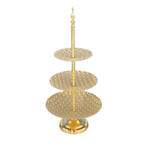 Royal Design Iron Metal Cake and Fruit Plate Stand Cake Stand 3 Tier Silver 18.5;24;30 (height:60 cm)