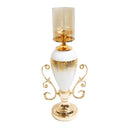 Elegant Glass Craft Gold Candleholder Wedding Table Centrepiece 22*52 cm