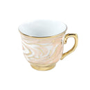 Ceramic Coffee Cup and Saucer Set of 6 pcs Floral Design 90 ml - Multicolour