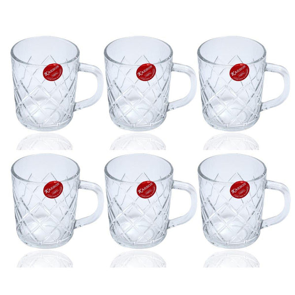 Premium Lead Free Glass Tea Cup Set of 6 pcs 230 ml