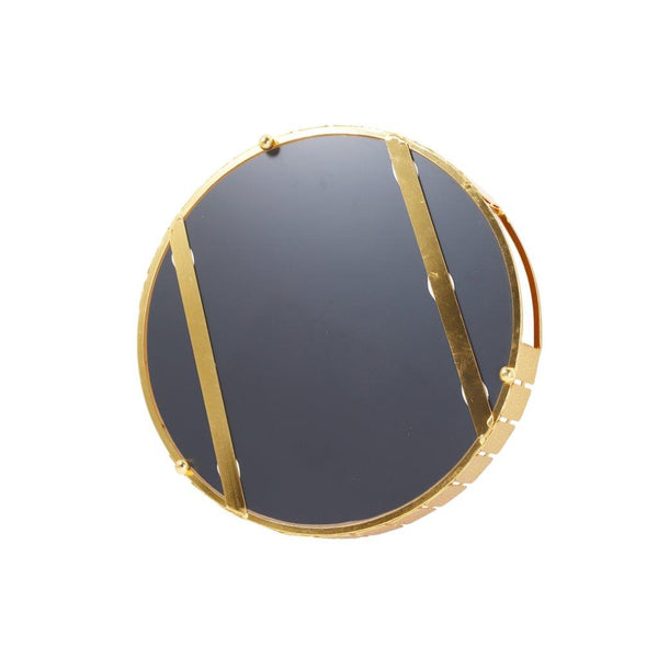 Deco Gold Round Mirror Base Serving Tray Set of 2 Pcs 30*2.5, 35*2.5 cm