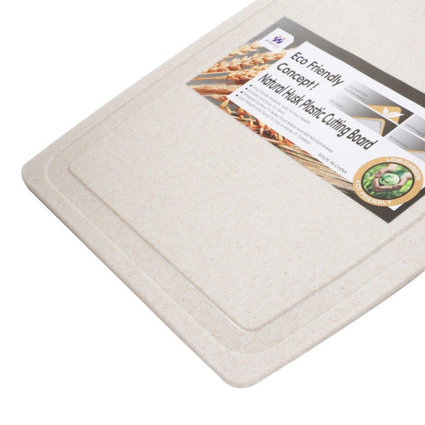 Kitchen Essential Cream White Plastic Non Slip Chopping Board 39*28*0.7 cm