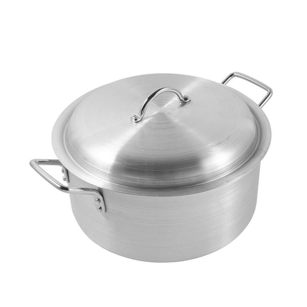 Aluminium Deep Cooking Pot Heavy Base Casserole with Lid Set of 5 Pcs 35*16;38*16.5;40*17;43*17.5;45*18 cm