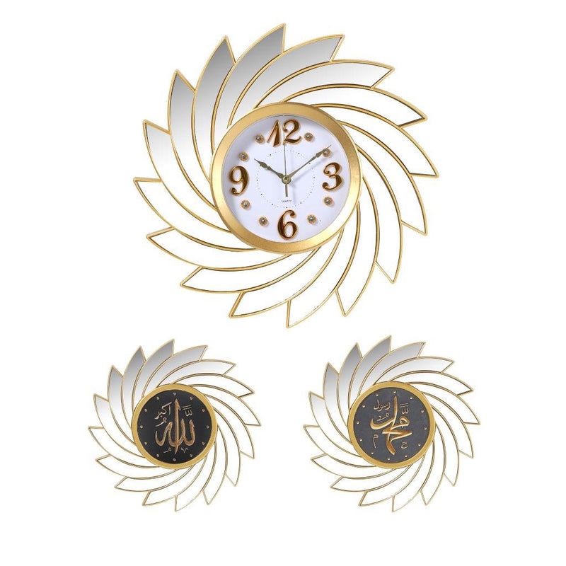 Decorative Artistic Wall Clock with Islamic Mirror Style Deco, 52*68 cm, elegant home decor from Classic Homeware and Gifts.