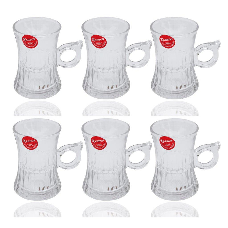 Premium Lead Free Glass Tea Cup Set of 6 pcs 120 ml