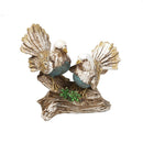 Collectable Resin Handicraft Natural Color Bird Statue With Tree 18*10*16 cm