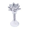 Home Decor Crystal Glass Lotus Silver Table Top Candleholder 22 cm