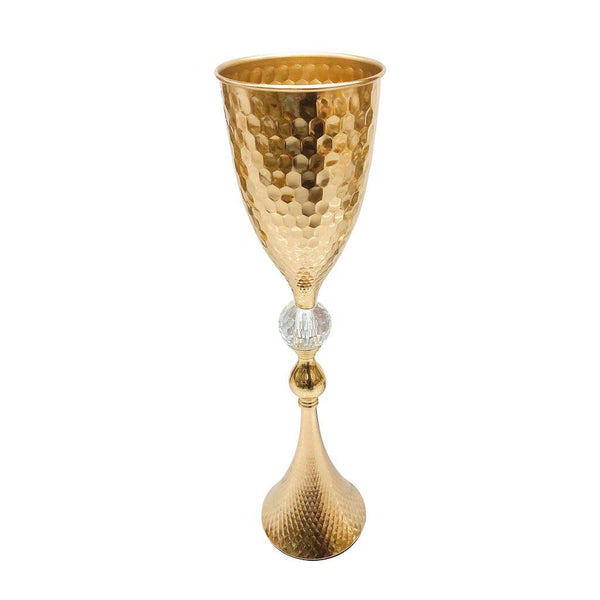 Satin Gold Elegant Metal Flower Vase Wedding Table Centrepiece 70*17 cm