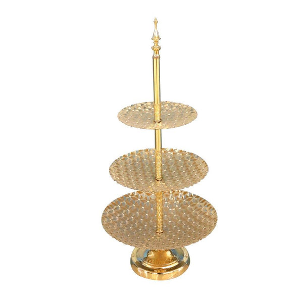 Royal Design Iron Metal Cake and Fruit Plate Stand Cake Stand 3 Tier Silver 18.5;24;30 (height:60 cm)