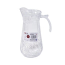 Clear Glass Water and Beverage Jug with Cups Set 1.7 Liter