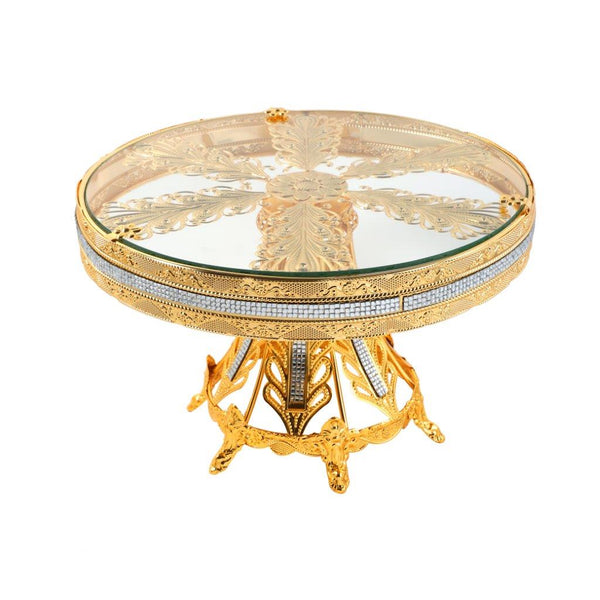 Vintage Royal Style Gold Glass Cake Server Cake Stand 35*18 cm