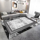 Cliver Thunder Art Design Machine Woven Indoor Area Rug Carpet Elegant Metallic Silver and Black with Greek Key Design Border 200*300 cm