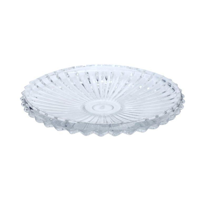 Crystal Glass Round 2 Tier Cake Stand