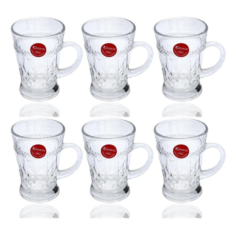 Premium Lead Free Glass Tea Cup Set of 6 pcs 170 ml