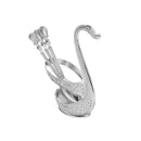 Stainless Steel Silver Swan Spoon Set Cutlery Holder Set of 6 PCs 15 cm