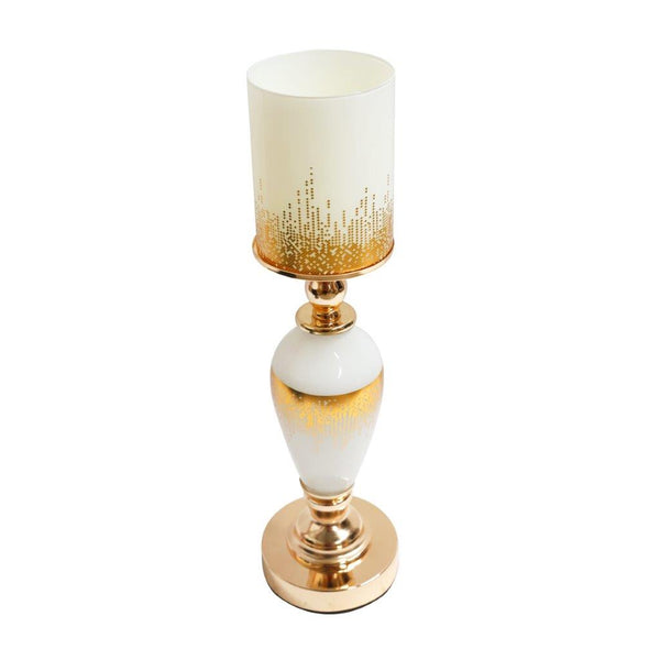 Elegant Glass Craft Gold Candleholder Wedding Table Centrepiece 10*44 cm