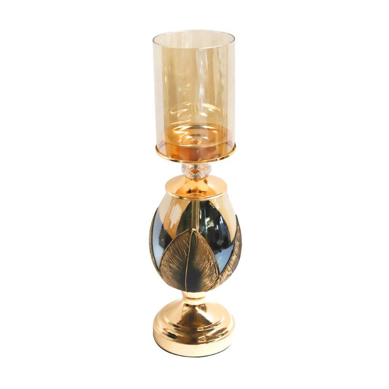 Elegant Glass Craft Gold Candleholder Wedding Table Centrepiece 14*40 cm